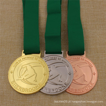 Medalha feita sob encomenda do esqui do esporte do metal para o bronze da prata do ouro da concessão